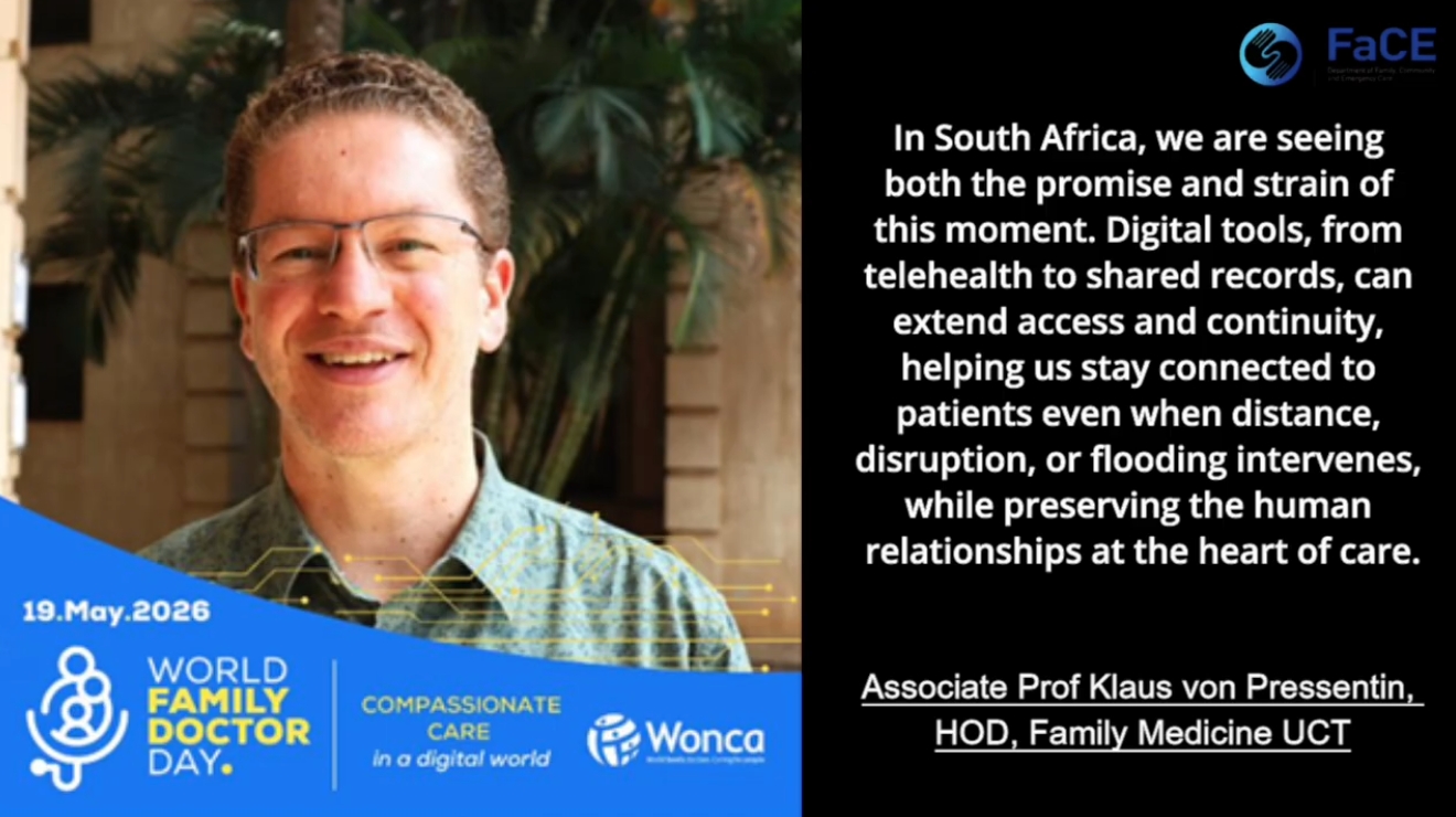 Compassionate care in a digital world: UCT family physicians reflect on World Family Doctor Day 2026